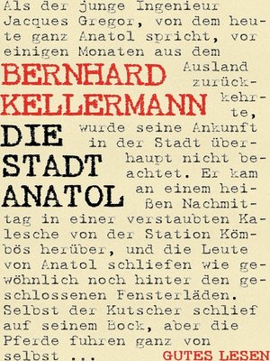 cover image of Die Stadt Anatol
